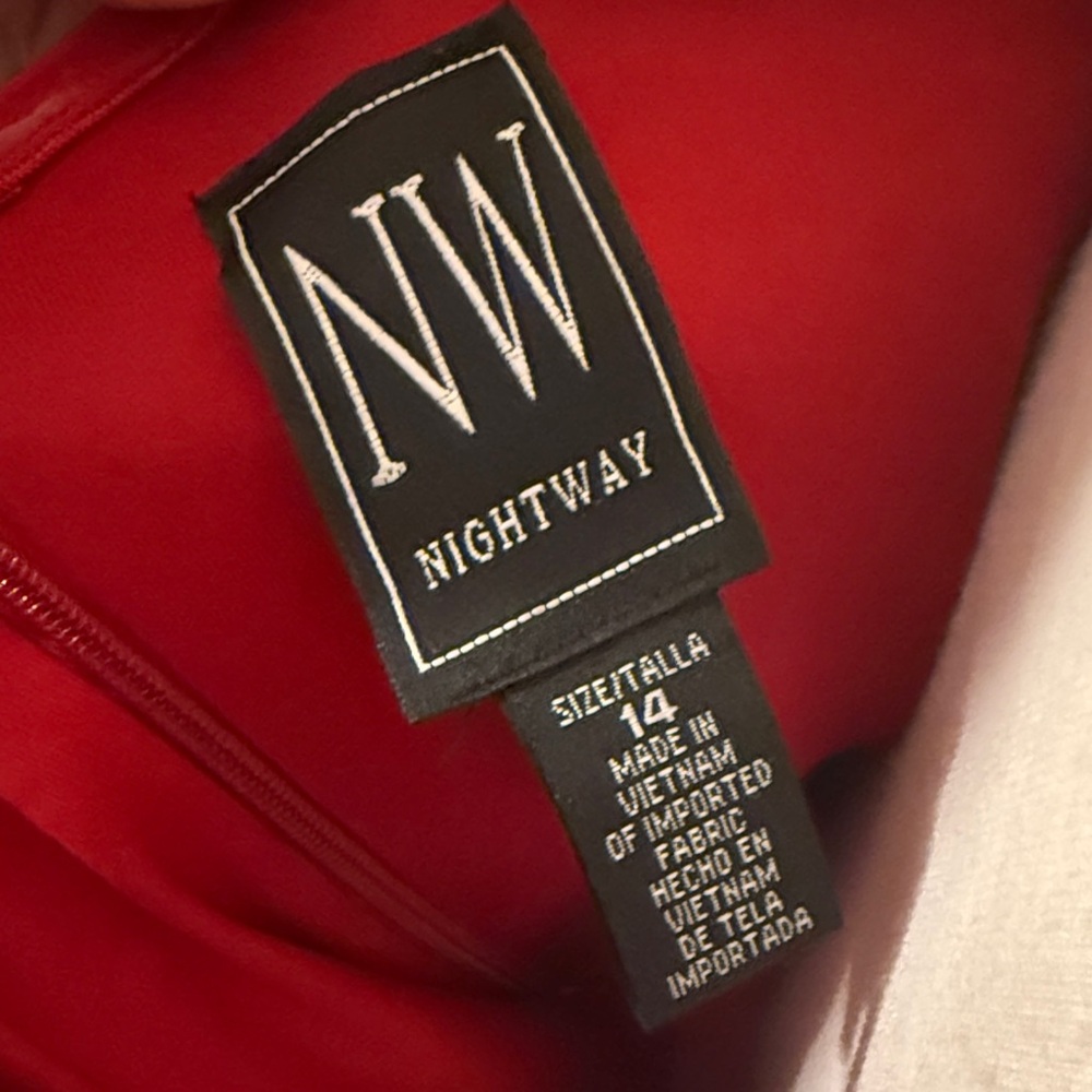 Night Way Collections Strapless Red Gown - Picture 2 of 4